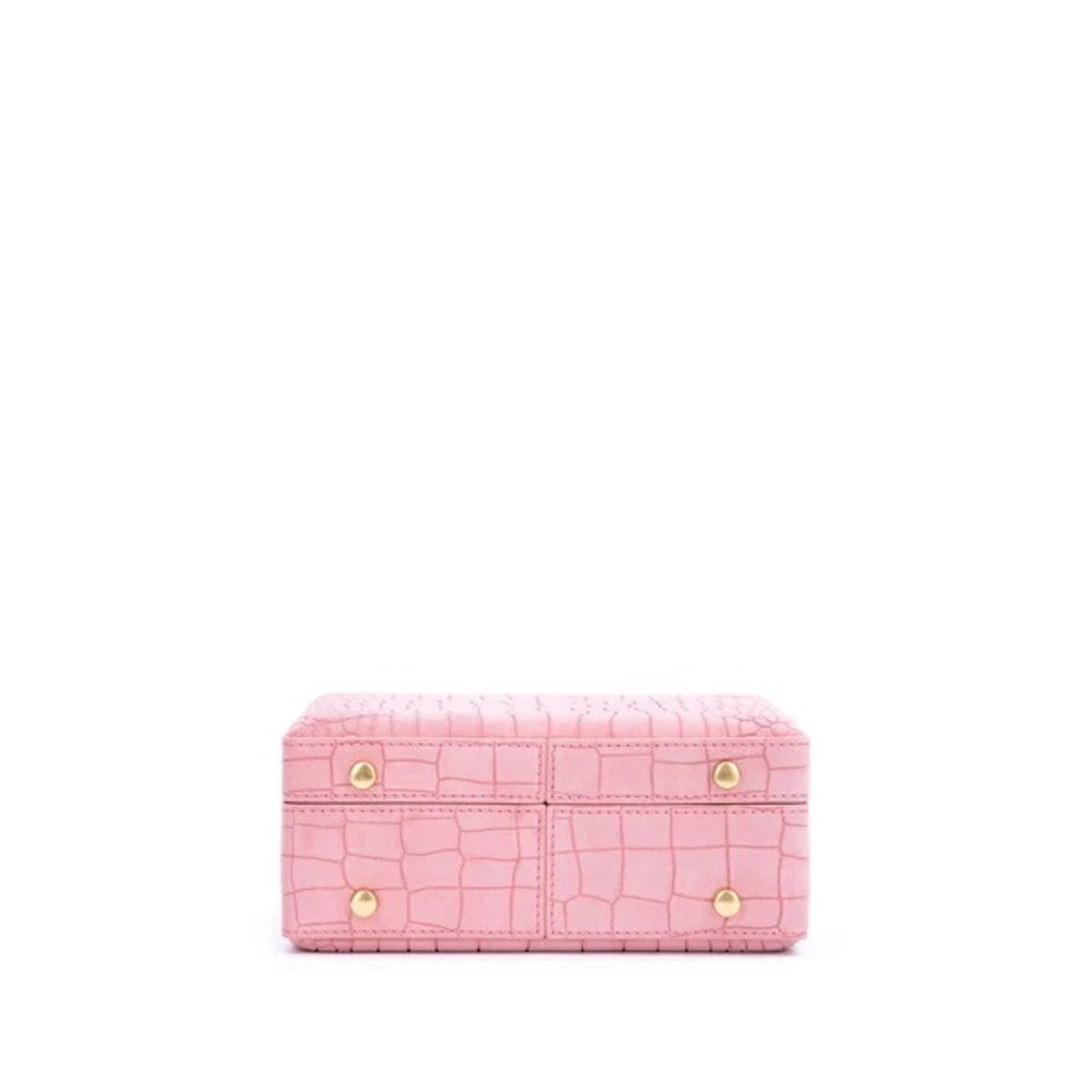 Brandon Blackwood Kendrick Trunk- Pink Croc Embossed Suede - Picture 6 of 6